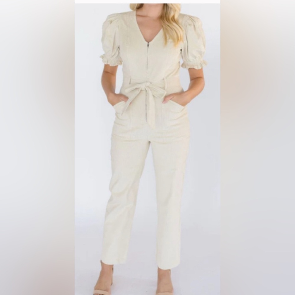 NWT Women's Sofie the label Corduroy Jumpsuit Tan Size M
